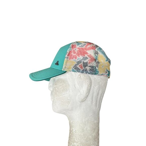Prana Geometric Teal Trucker Mesh Snapback Hat Cap Womens - Picture 4 of 7